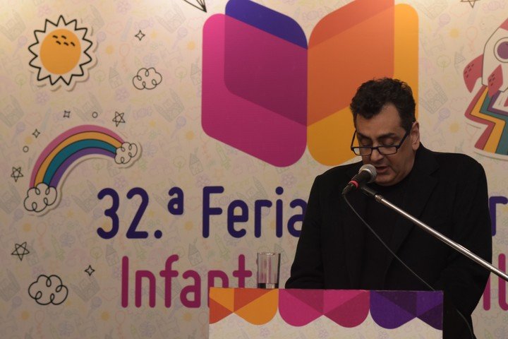 El secretario de Cultura de la Nación, Leonardo Cifelli, durante la inauguración de la 32º Feria del Libro Infantil y Juvenil. Foto: Gentileza Fundación El Libro.