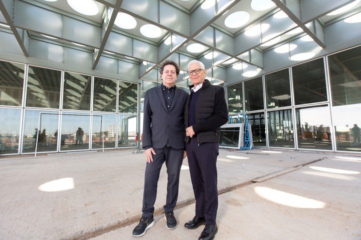 En Malba Puertos, Eduardo Costantini y el arquitecto Juan Herreros. Foto: gentileza prensa Malba.