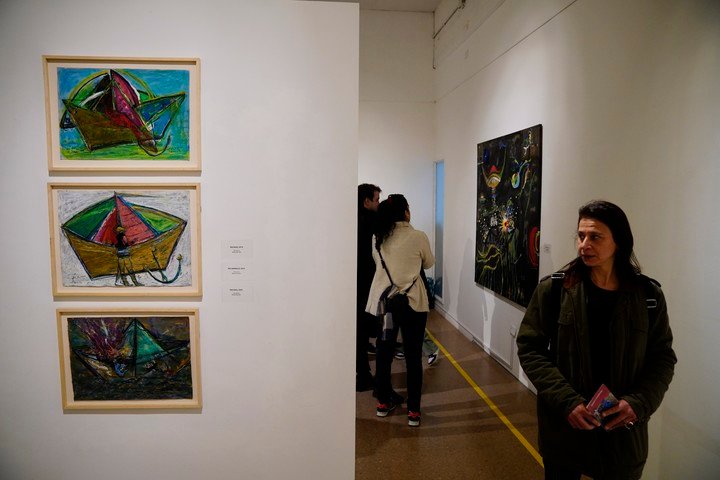 La su muestra Urge la Tierra de Daniel Acosta en el Museo Quinquela Martín. Fotos Emmanuel Fernández.