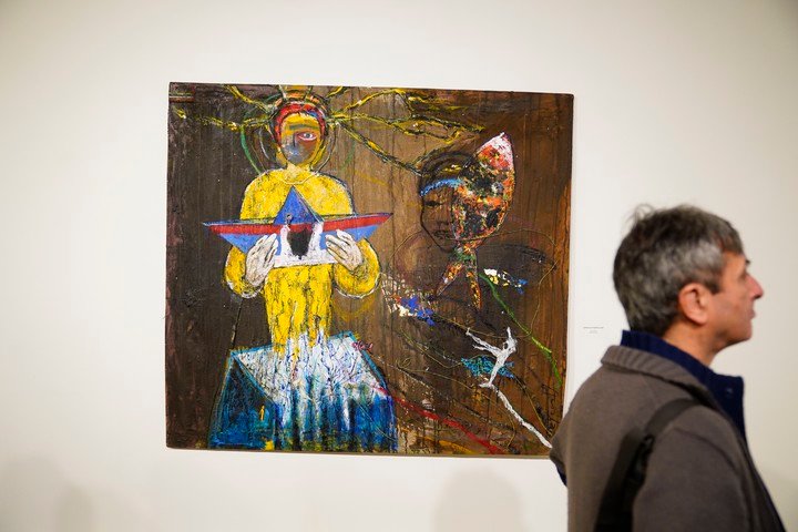 La su muestra Urge la Tierra de Daniel Acosta en el Museo Quinquela Martín. Fotos Emmanuel Fernández.
