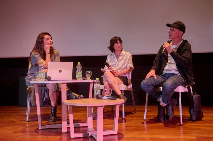 Panel Gestión para el futuro, del que participaron Lina Angel; Leandro Frías y Gonzalo Solimano en Pleamar. Foto: Horacio Volpato, gentileza Museo MAR.