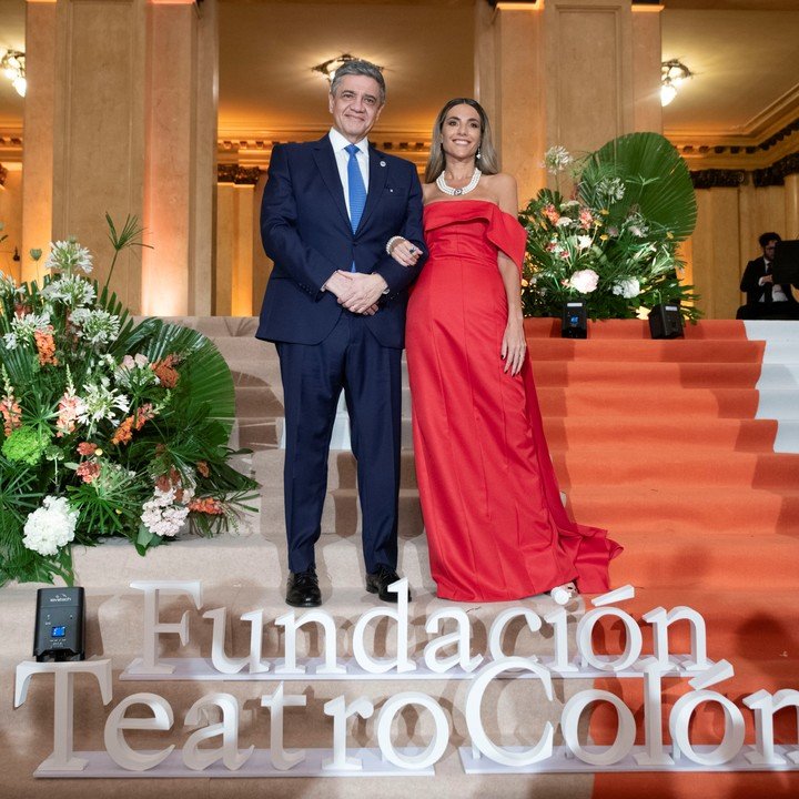 Jorge Macri y María Belén Ludueña en la Gala de la Fundación Teatro Colón. Foto: gentileza.