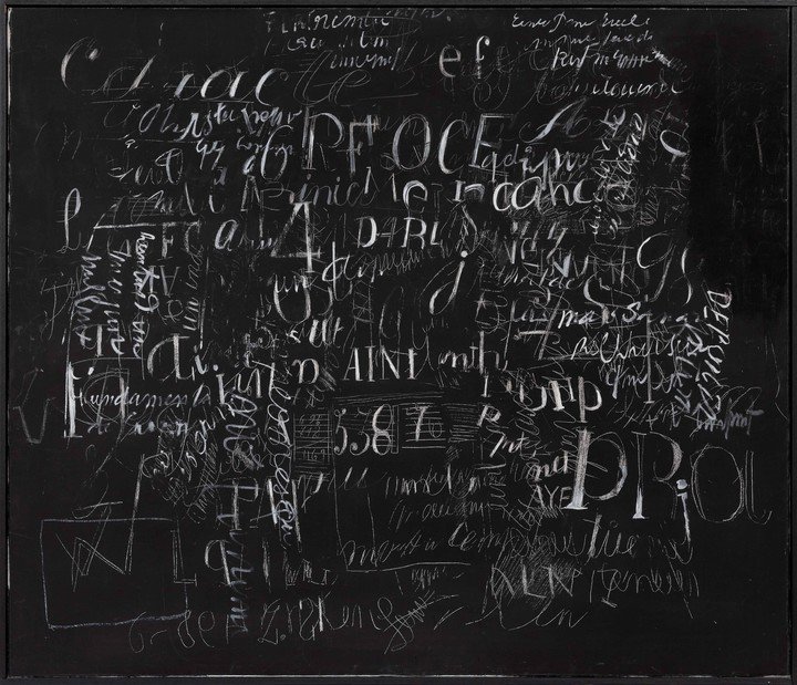 Pizarra, de Sarah Grilo, 1970. Óleo sobre tela, 97 cm x 114cm. Este año en el Macba. 