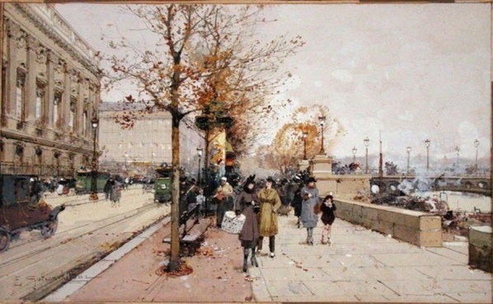 El Sena, París, de Eugene Galien Laloue.