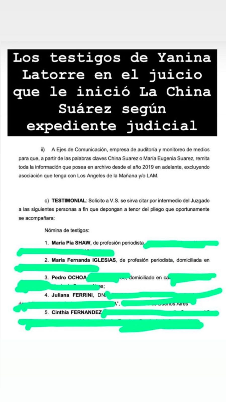 La China Suárez volvió a apuntar contra Yanina Latorre