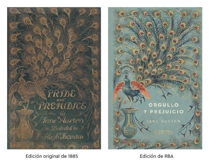 El ejemplar de Orgullo y prejuicio de la colección Novelas eternas y el original que retoma la serie. Foto: Colecciones chévere.