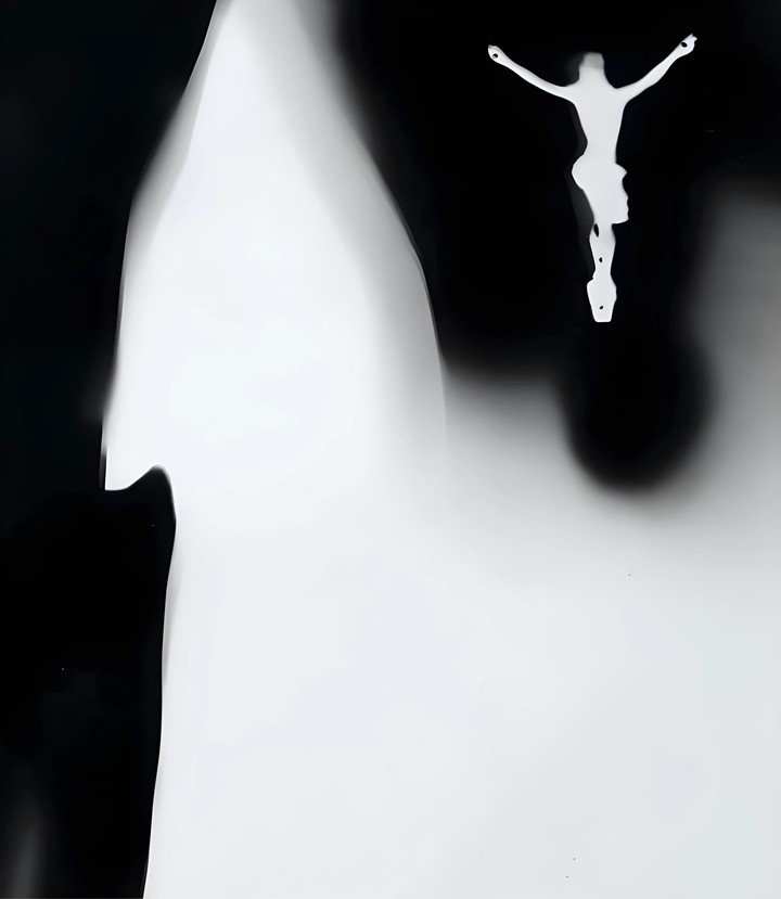 Dora Maar, Composición abstracta (virgen y crucifijo), c. 1980. Fotografía, 30,3 x 24 cm. Cortesía de Amar Gallery, Amar Singh & Camila San Martín, MACBA.