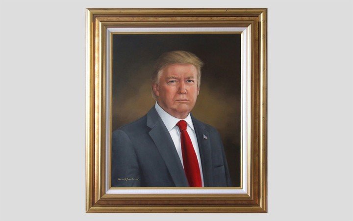 El retrato de Donald Trump de la artista británica Sarah Boardman fue encargado en 2018. Foto: internet