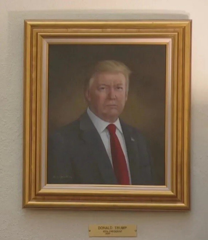 El retrato del presidente Trump en el Capitolio de Colorado en 2019. Foto: internet