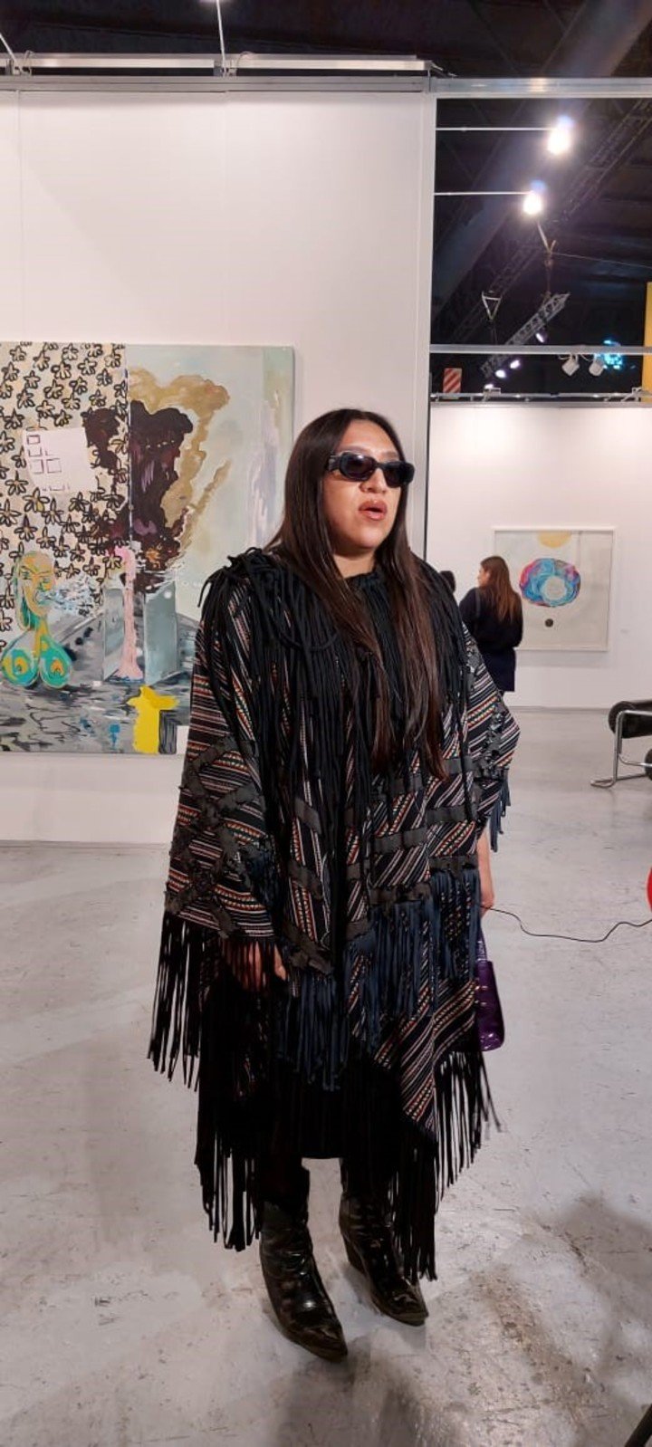 La Chola Poblete visitó arteba. Foto: Clarín.