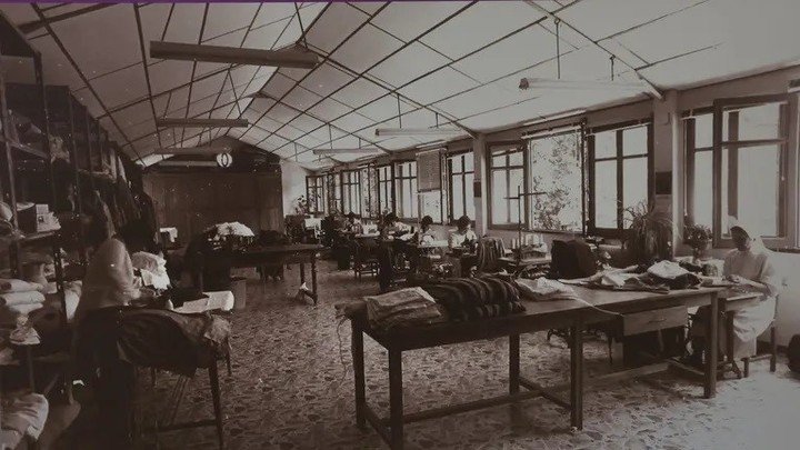 Una de las salas del psiquiátrico de Conxo, en el que las internas aprendían a coser.