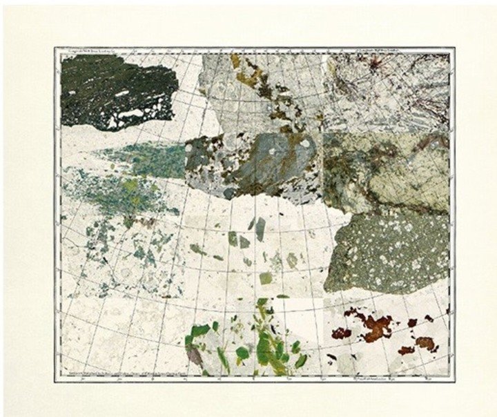 MINERAL CARTOGRAPHIES (EUROPE), Impresión Gliceé sobre papel de algodón, 75 x 36 cm, 2018. Foto: Gentileza.