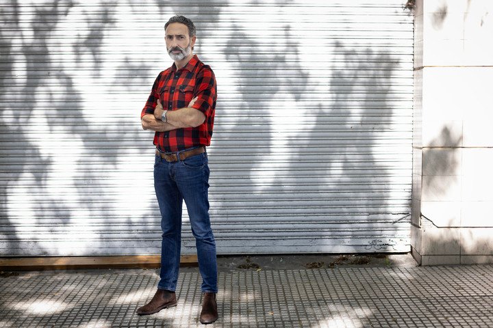 El escritor español Jon Bilbao en Buenos Aires. Foto: Victoria Gesualdi.