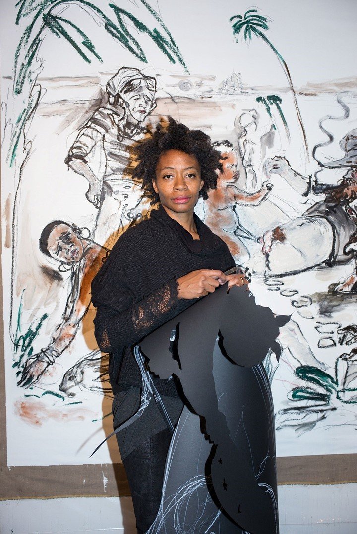 Kara Walker en su estudio, 2017. Foto: Ari Marcopoulos, gentileza Fundación Proa.