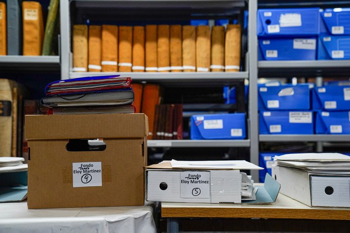 El archivo llegó como unidad completa a la Biblioteca Nacional. Foto: Maxi Failla.