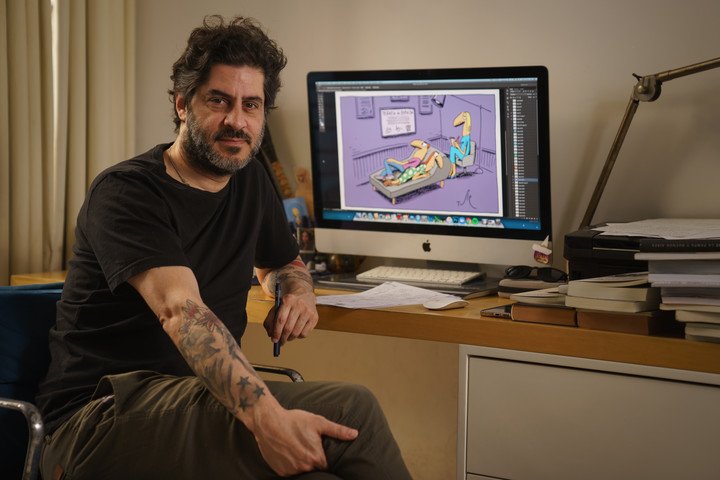 El ilustrador y humorista Tute. Foto: Juano Tesone.