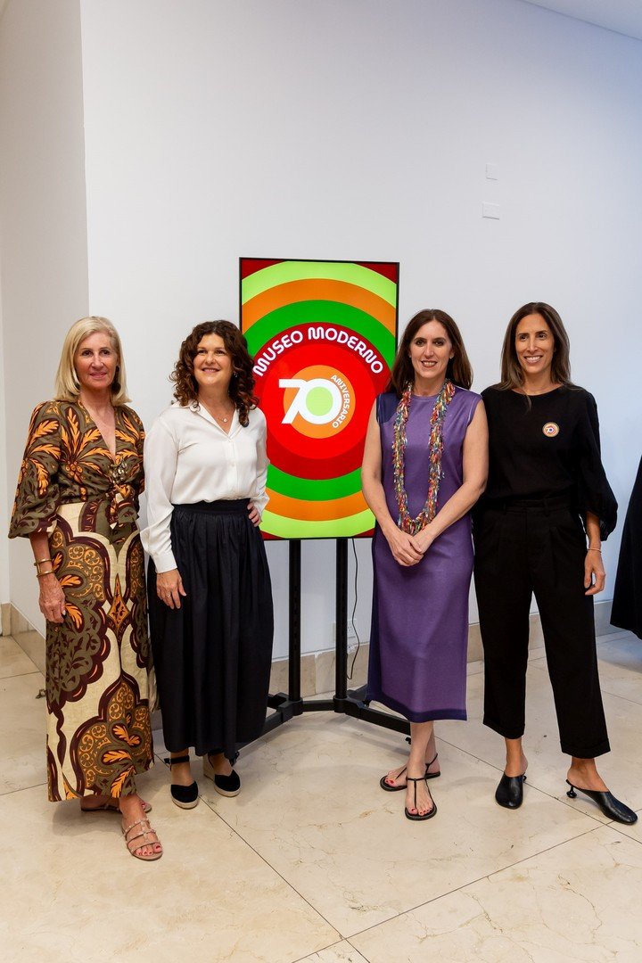 Erica Roberts, Gabriela Ricardes, Victoria Noorthoorn y Florencia Perotti en el anuncio del 70 aniversario. Foto: Guido Limardo, gentileza Prensa Moderno.
