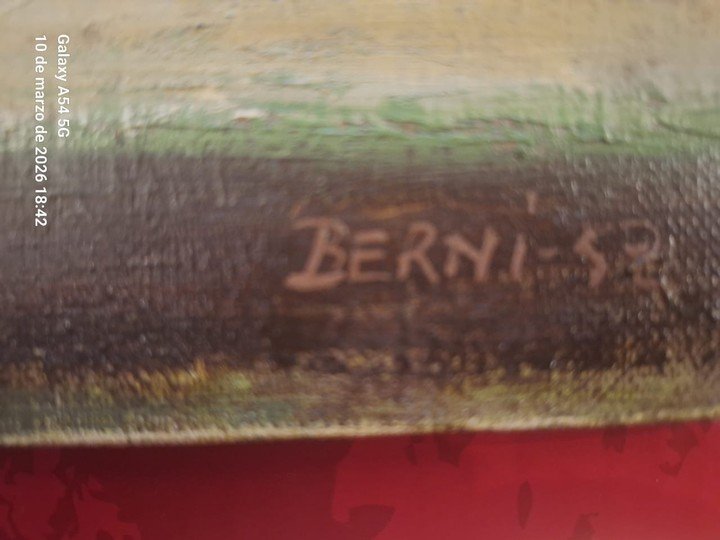 Firma de Berni en la obra. Foto: gentileza.