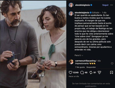 La publicación de Álex de la Iglesia