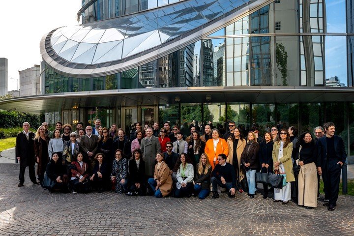 Los galeristas de Meridiano, durante una presentación en Buenos Aires. (Meridiano)