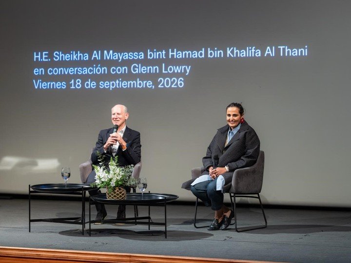 La jequesa Al Mayassa Al Thani participó en el Seminario Malba 25, junto al estadounidense Glenn Lowry, exdirector del MoMa. 