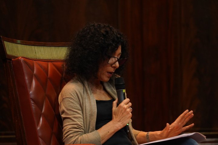 La argentina Leila Guerriero y el francés Emmanuel Carrère dialogaron ante 800 personas en el Filba. Foto: Martín Bonetto.